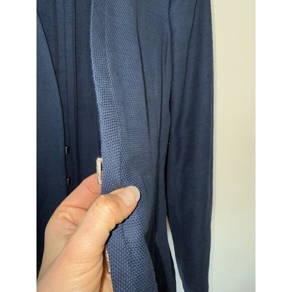 Piazza Sempione Women’s Linen Blend Blazer Size 44 US 8 Dark Blue Light Jacket - Picture 2 of 5